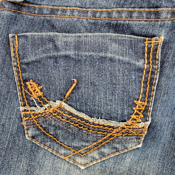 Vanilla Star Jeans Women 10 Bootcut Dark Wash Fade Distressed Embellished Y2K - Picture 7 of 12